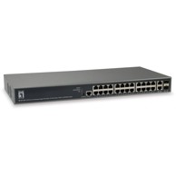 LEVELONE Mrežni preklopnik GEP-2682, 26x GE + 2x GSFP, 19", 370 W, 24x PoE